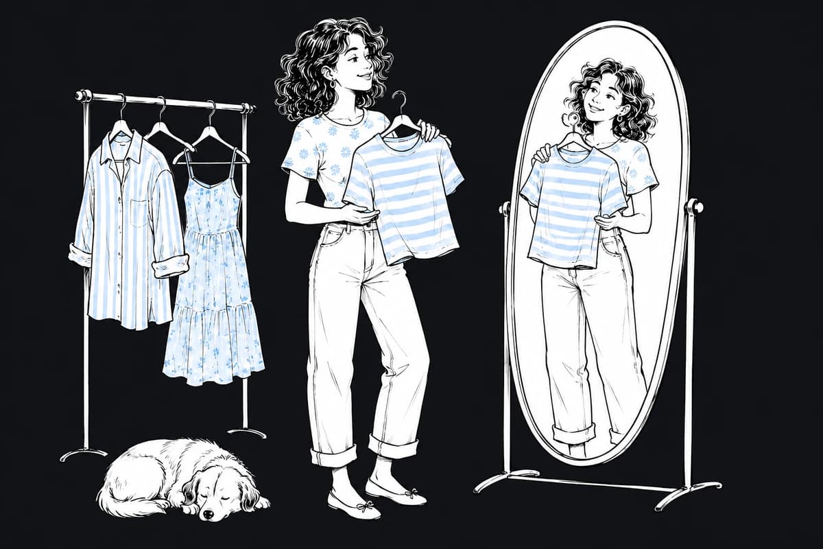 A shopper finding a piece that feels like her