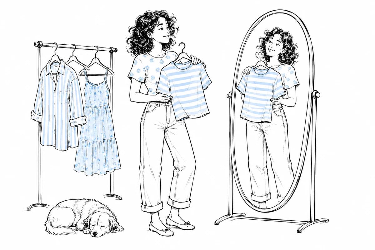 A shopper finding a piece that feels like her